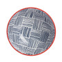 TORRE & TAGUS Kiri Porcelain Large Bowl - Blue Hatch Weave, 8-in 