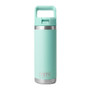 YETI Rambler Water Bottle 532 ML - Colour-Matched Straw Cap, Seafoam 