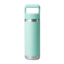 YETI Rambler Water Bottle 532 ML - Colour-Matched Straw Cap, Seafoam 