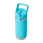 YETI Rambler Water Bottle 532 ML - Colour-Matched Straw Cap, Reef Blue 