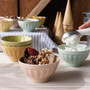 NOW DESIGNS Flora Ice Cream Bowls Ceramic - Assorted Colours, Set of 4 