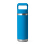 YETI Rambler Water Bottle 532 ML - Colour-Matched Straw Cap, Big Wave Blue 