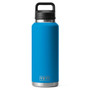 YETI Rambler Bottle 1.36 L - with Chug Cap, Big Wave Blue 