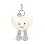 JELLYCAT Amuseable Cream Heart Bag Charm, 5 x 4-in 