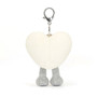 JELLYCAT Amuseable Cream Heart Bag Charm, 5 x 4-in 