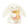 JELLYCAT Bashful Bunny with Present, 7 x 4-in 