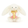 JELLYCAT Bashful Bunny with Present, 7 x 4-in 