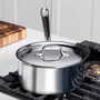 ALL-CLAD Saucepan with Lid Flared Edge - d3 Tri-ply Stainless, 3Qt 