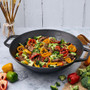 VICTORIA Wok with Loop Handles - Cast Iron, 14-in 