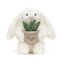 Cream Bunny with Plant