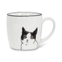 ABBOTT Peering Cat Mug B&W - Stoneware, 10oz 