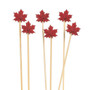 Cocktail Picks - Red Maple Leaf. 100 Pieces