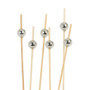 Cocktail Ball Picks - Metallic Silver 4.5-in, 100 Pieces