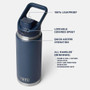 YETI Rambler 769 ML Water Bottle - Flip Chug Cap, Navy 