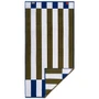 TYPICAL Navy, Moss Green, White - Offset Stripe Bath Towel, 30 x 60-in 