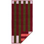 Petal Pink, Burgundy, Moss Green - Offset Stripe Bath Towel, 30 x 60-in