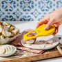DREAMFARM Eggler - Egg Cracker + Peeler & Slicer, Yellow 