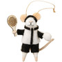 INDABA Felt Mouse Holiday Ornament - Pickle Ball Percy 