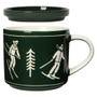 NOW DESIGNS Ski Ya Later Mug with Lid - Bone China, 14oz 