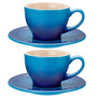 LE CREUSET Blueberry Cappuccino Cups & Saucers,  Set of 2 