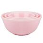 MOSSER Nesting Mixing Bowls - Crown Tuscan Pink Glass, 3 Piece 