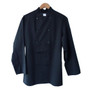  Chef Coat with Black Plastic Buttons - Black, Large 