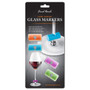 FINAL TOUCH Glass Markers Cork Shaped - Assorted Colours, Set of 4 