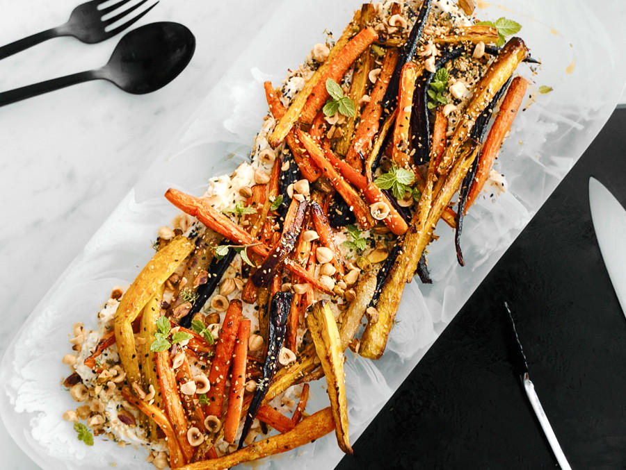 RECIPE Roasted Heirloom Carrots with Labneh & Dukkah 