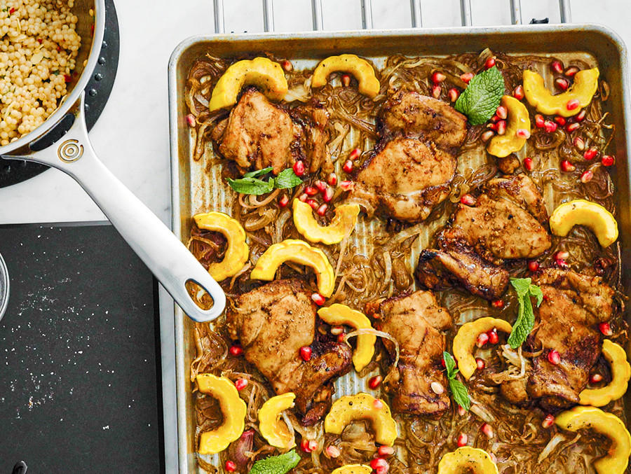 RECIPE Sheet Pan Honey Pomegranate Chicken RECIPE Sheet Pan Honey Pomegranate Chicken