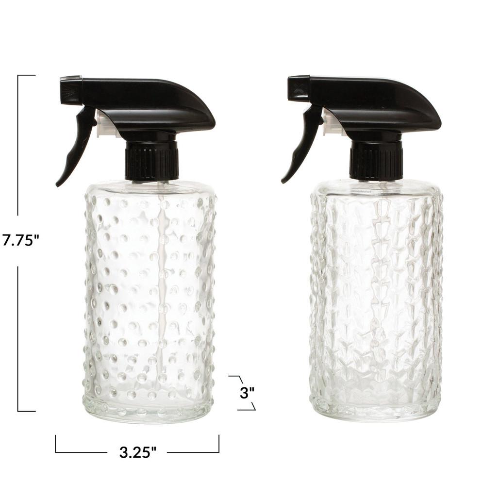 Spray Bottle Embossed Glass - Assorted - The Gourmet Warehouse