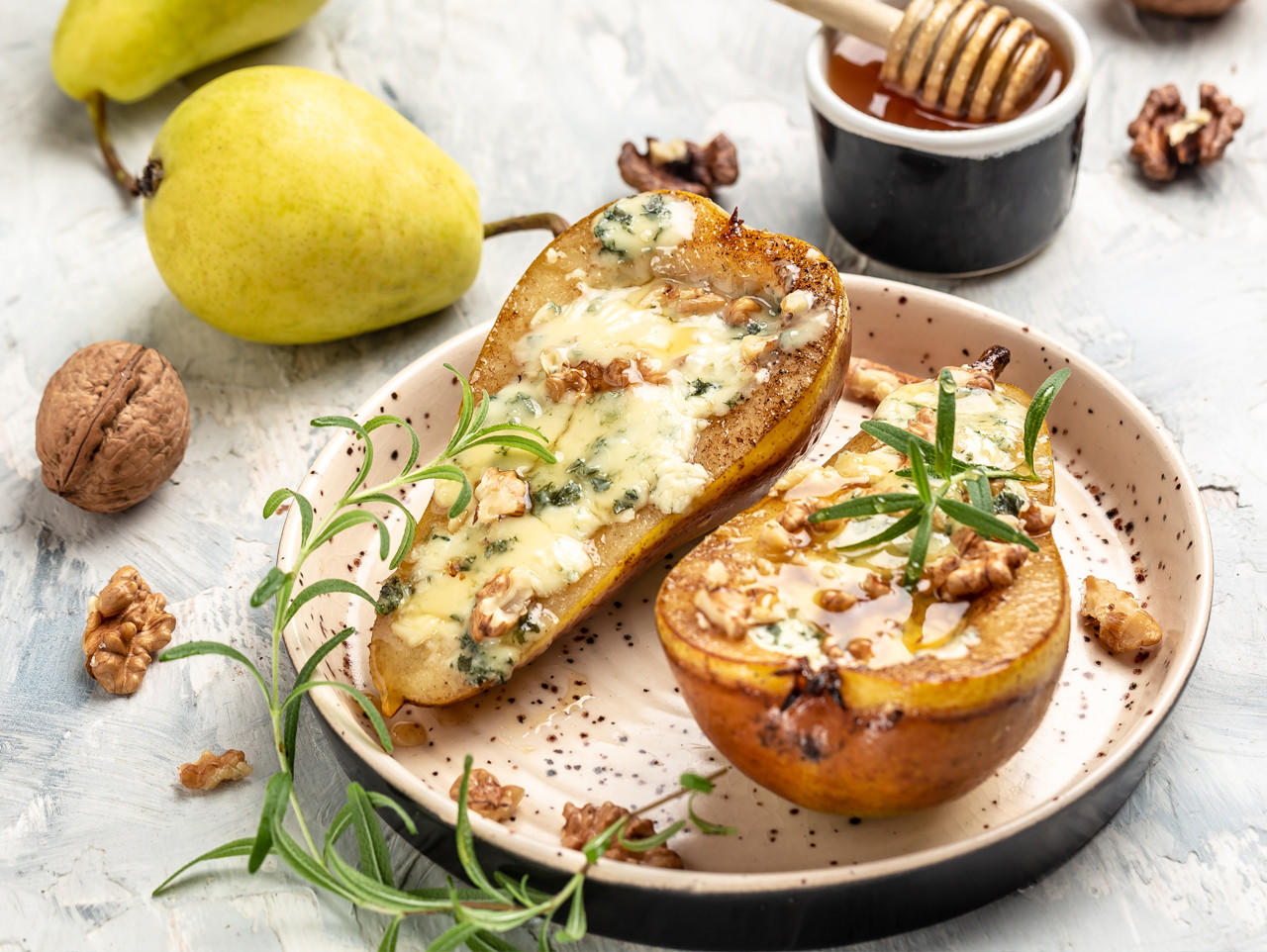 RECIPE Pear Crisps with Whipped Stilton & Truffle Honey