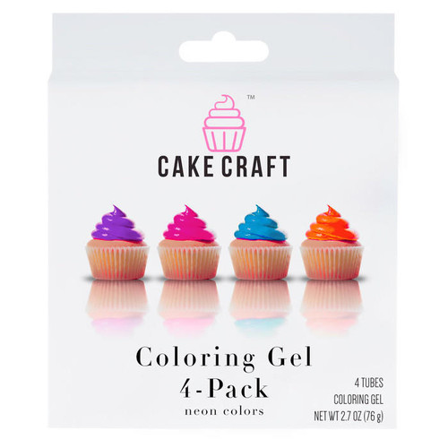 Coloring Gel Neon Colors 4Pack, 2.7oz The Gourmet Warehouse