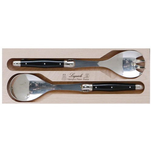 Laguiole Debutant Black Salad Servers, Set of 2 The Gourmet Warehouse