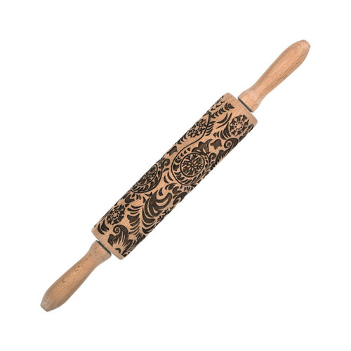 Baking Rolling Pin - Paisley Design, 8-in - The Gourmet Warehouse