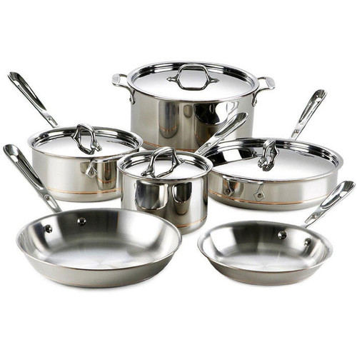 Cookware Set - Copper Core 5-Ply, 10 Piece - The Gourmet Warehouse