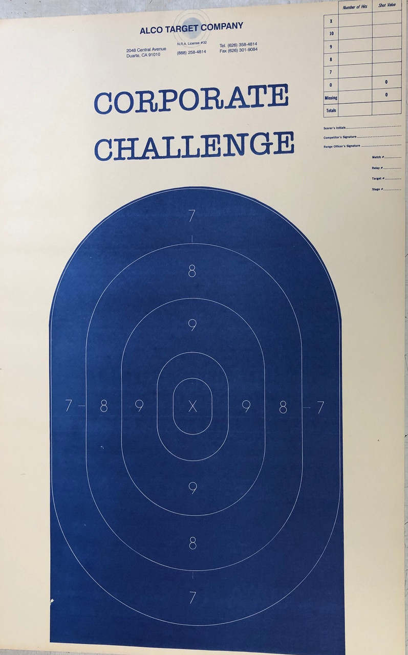 B 27 Corporate Challenge Variant Shooting Target Blue Alco Target Company B 27 Corporate Challenge Variant Shooting Target Blue Alco Target Company