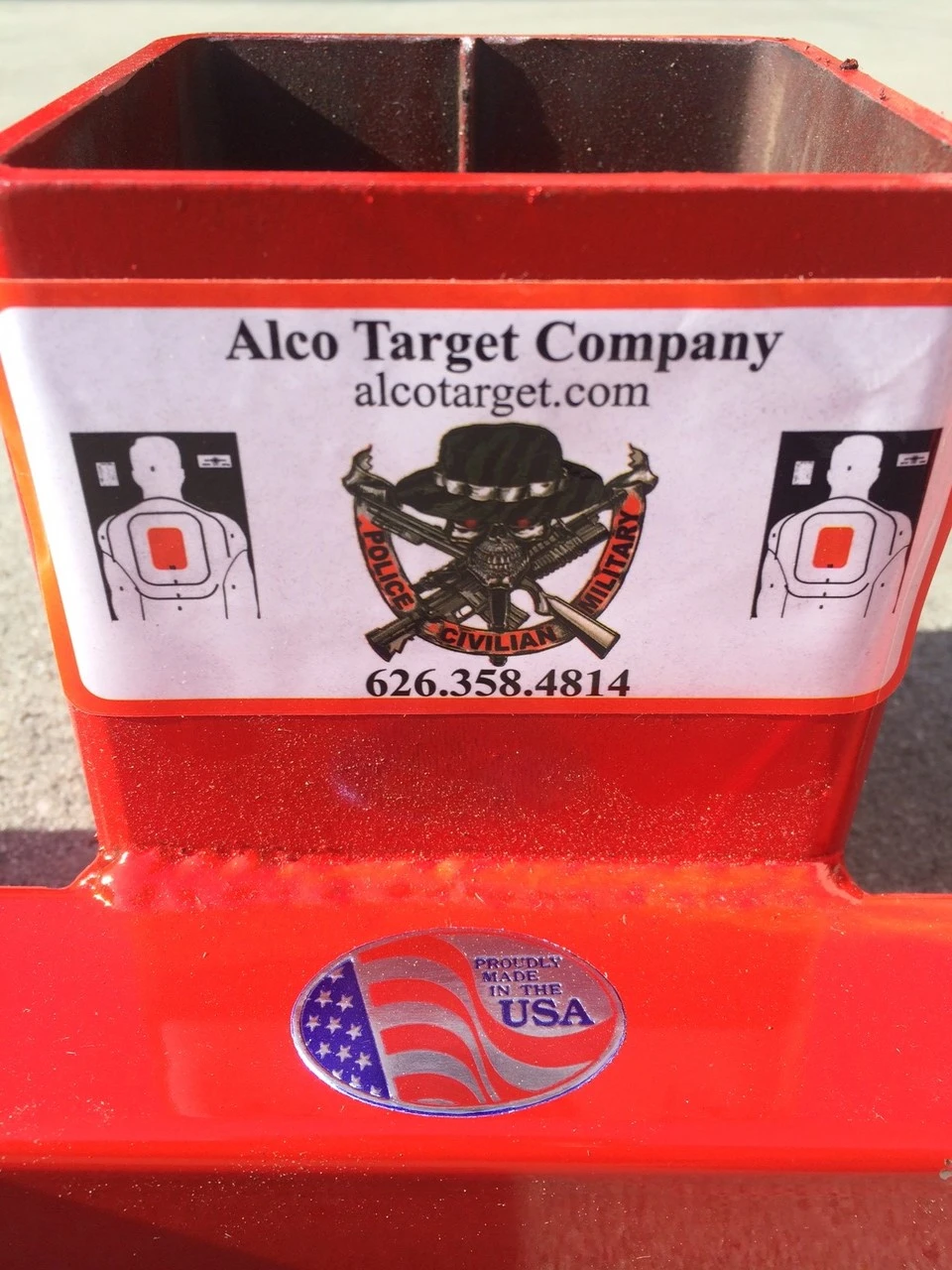 alco-target-3 in 1-adjustable-shooting-target-stand-base-with-4x4-center-hand-built-usa