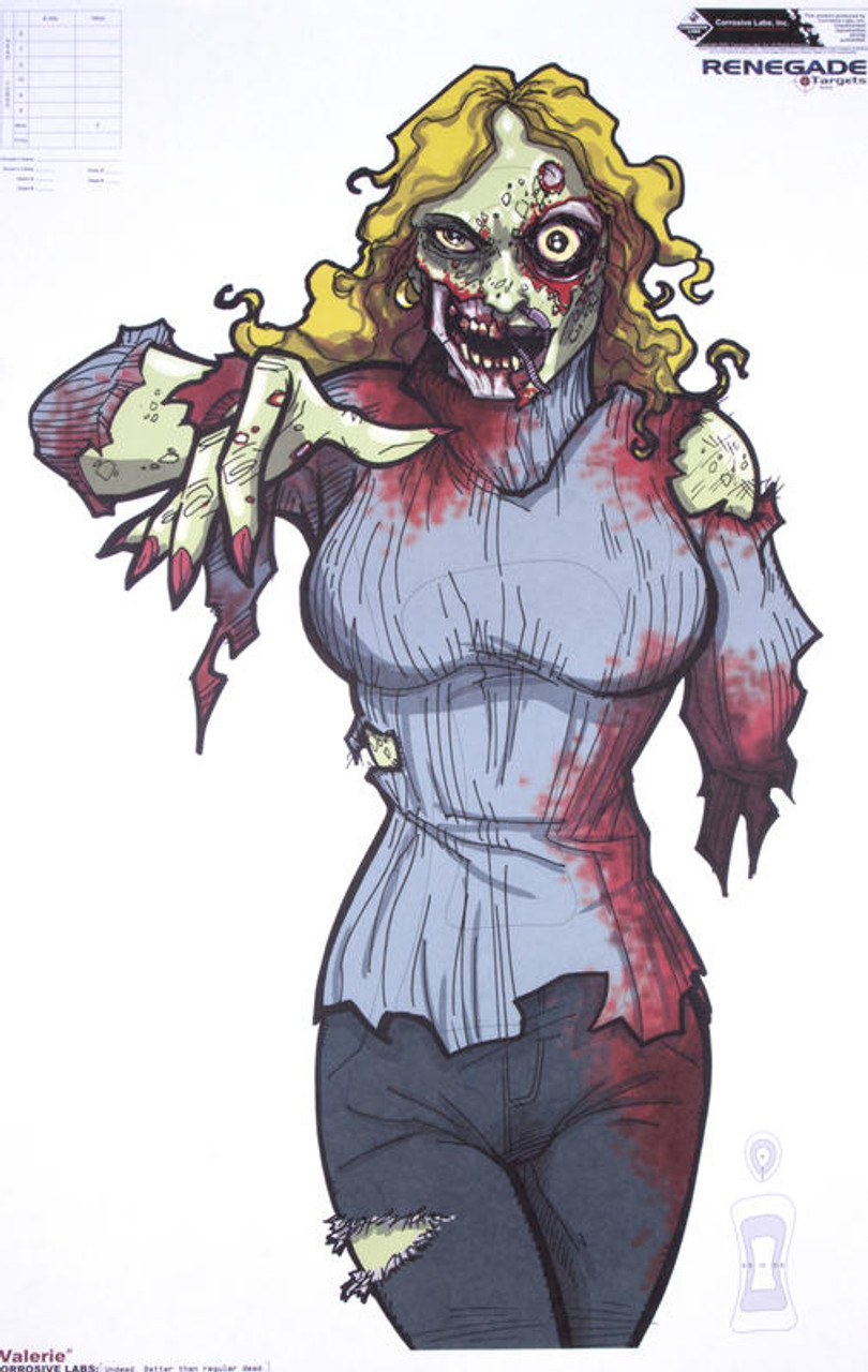 Zombie Valerie Illustrated Shooting Target