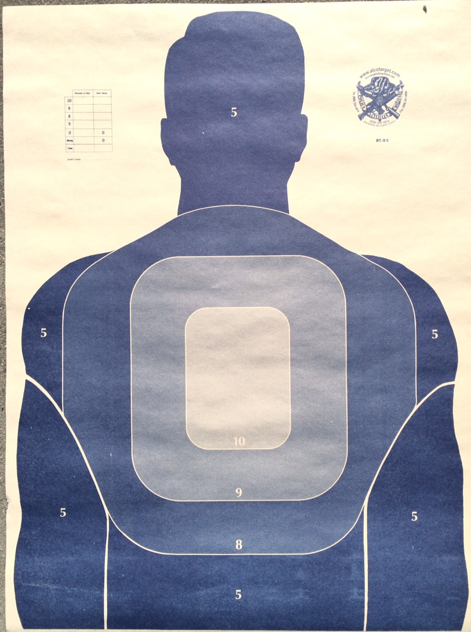 BT-5SB - RED DOT POLICE TRAINING PROGRAM TARGET