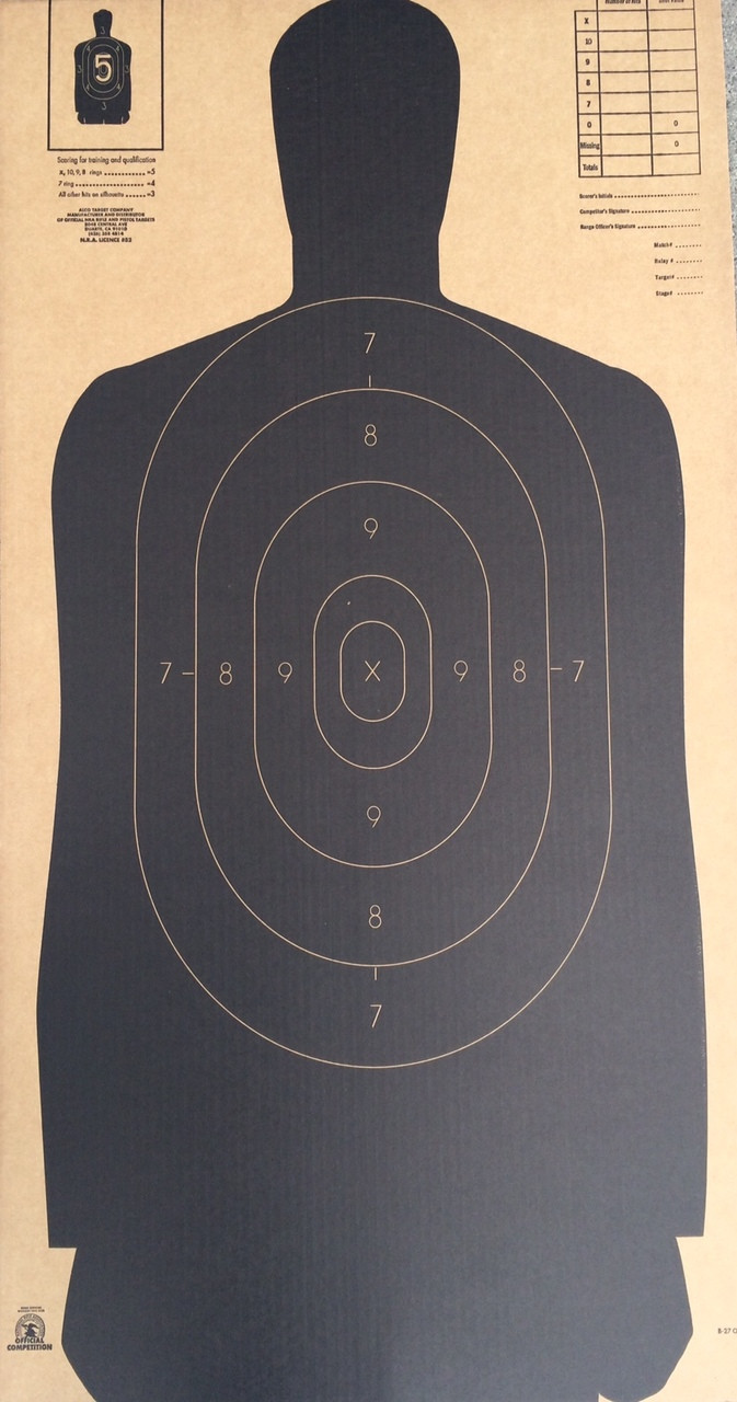 b-27-cardboard-red-dot-police-training-target-24x45-inch-50-yard-nra-silhouette-bundle-of-25-made-in-usa-alco-target
