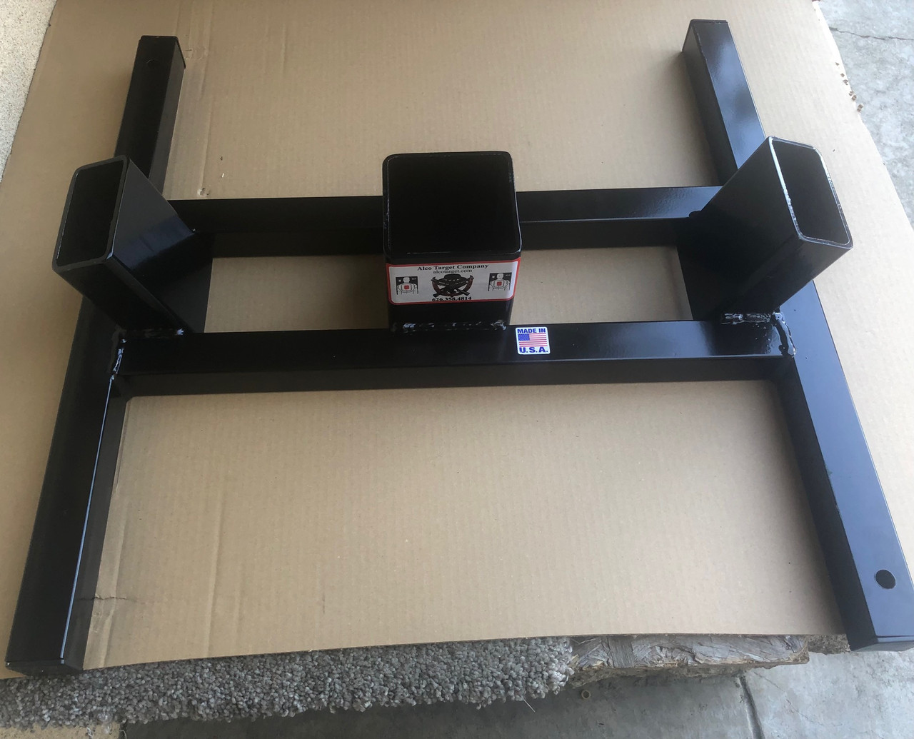 alco-target-three-finger-shooting-target-stand-base-two 2x4-one-4x4-hand-built-usa-24x24-inch