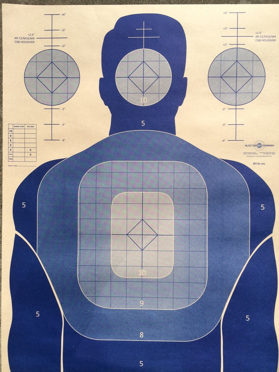 BT-5 SB RPD - RED DOT POLICE TRAINING PROGRAM TARGET