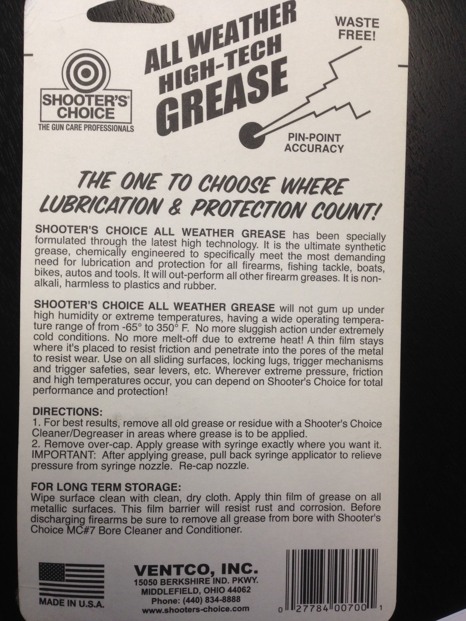 Shooter's Choice All Weather Grease 10ml