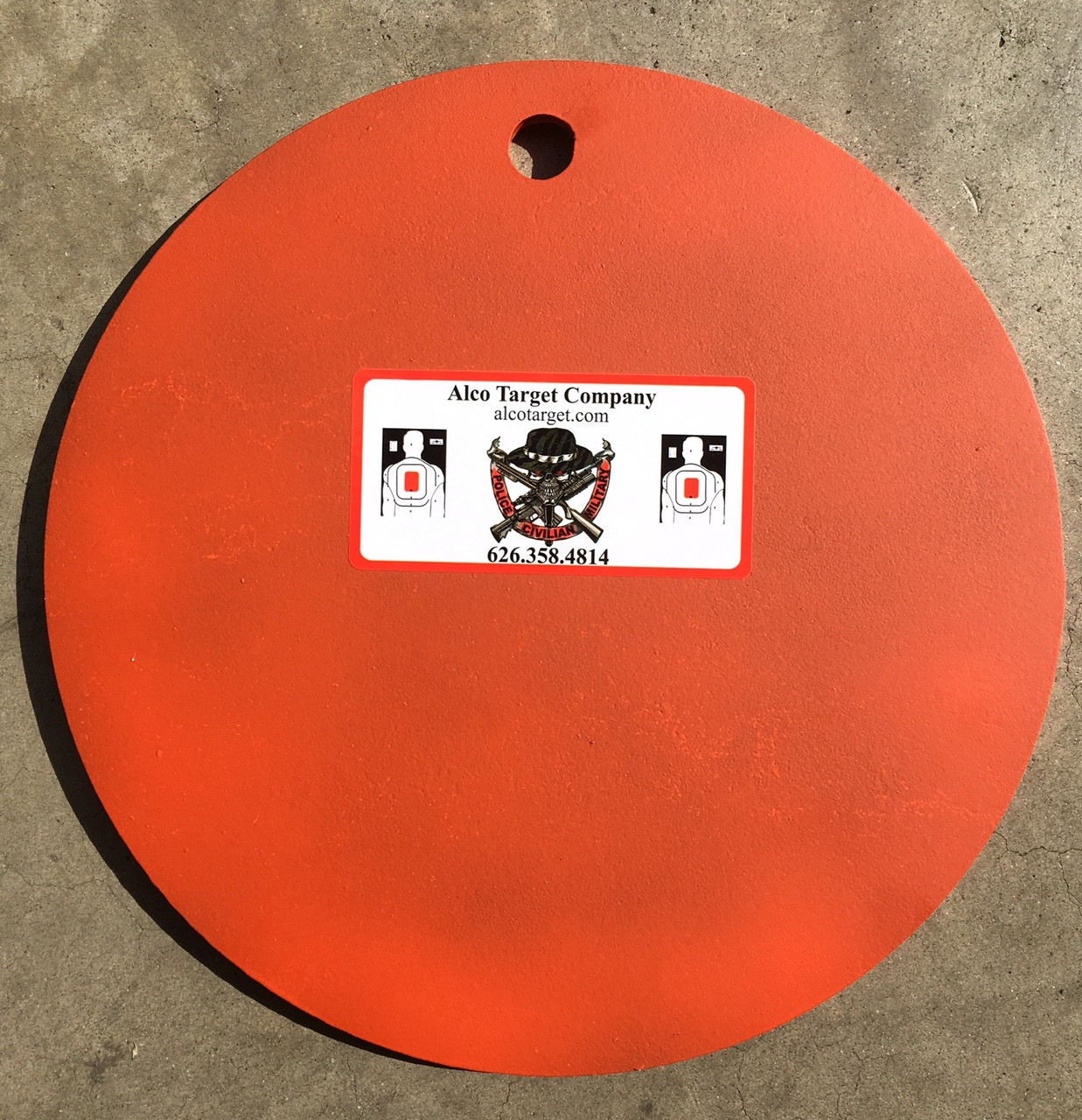 10-inch-round-creusabro-8000-steel-target-plate-3/8-thick-impact-resistant-made-exclusively-alco-target-usa