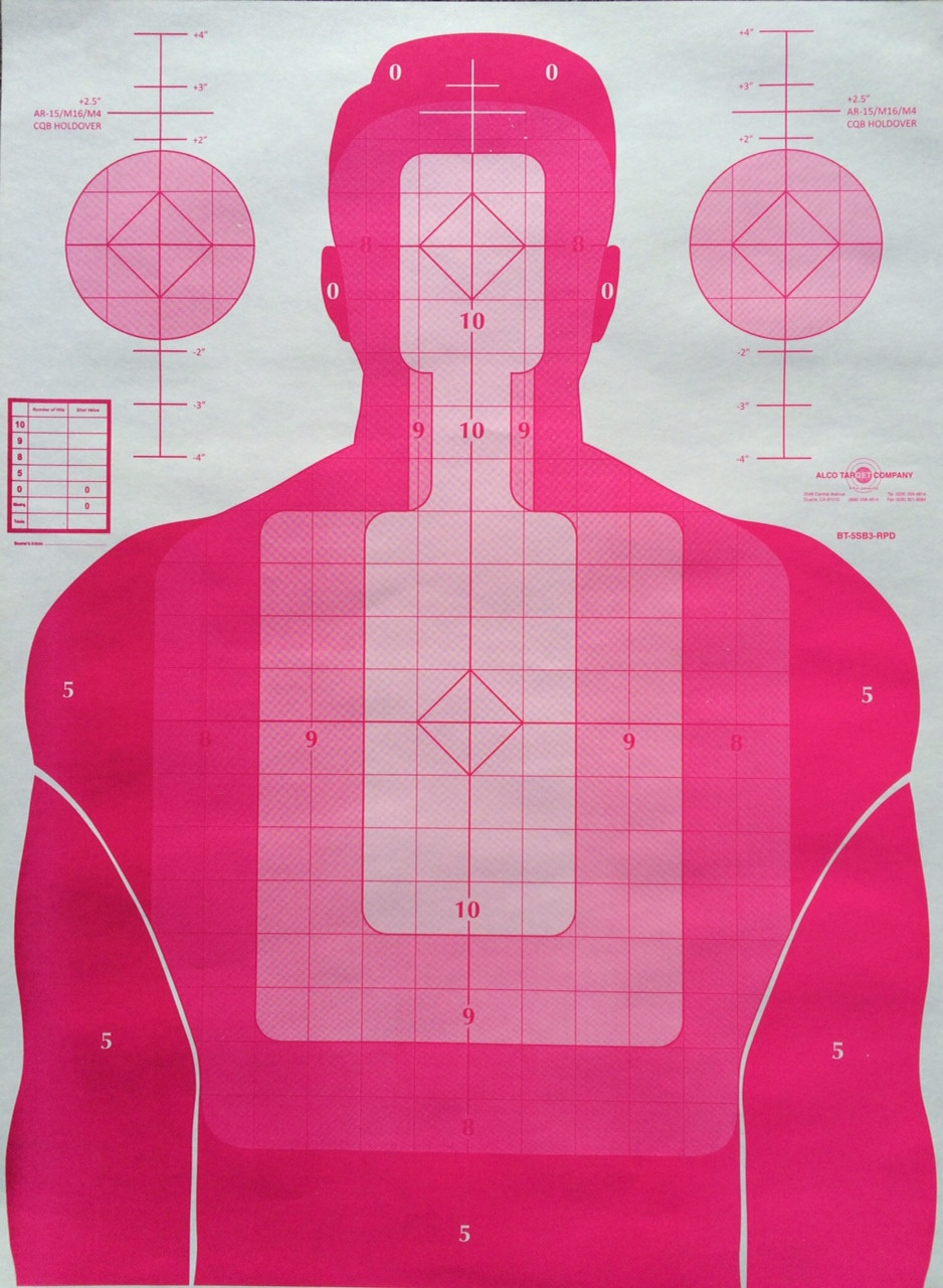 bt-5 sb3-rpd-pink-shaded-police-silhouette-1-inch-grid-10-8-scoring-18x24.5-made-in-usa-alco-target