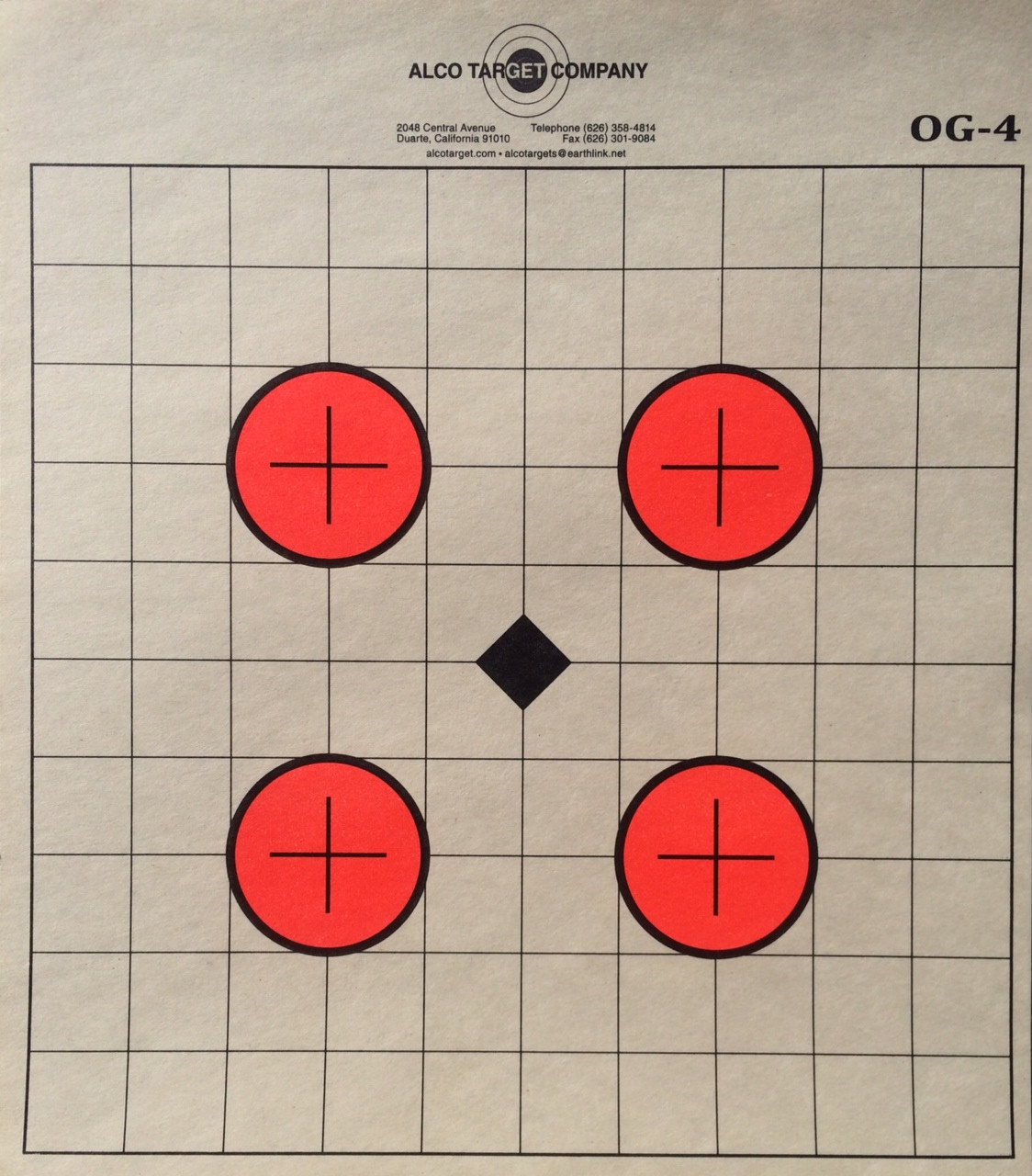 og-4-four-orange-circle-1-inch-grid-nra-approved-paper-shooting-target-10.5x12-made-in-usa-alco-target