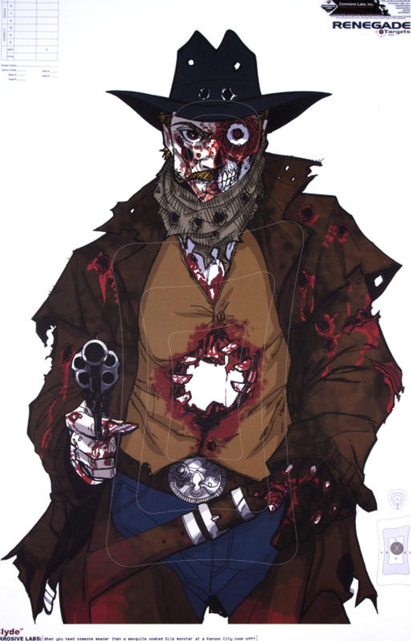Zombie Clyde Illustrated Shooting Target