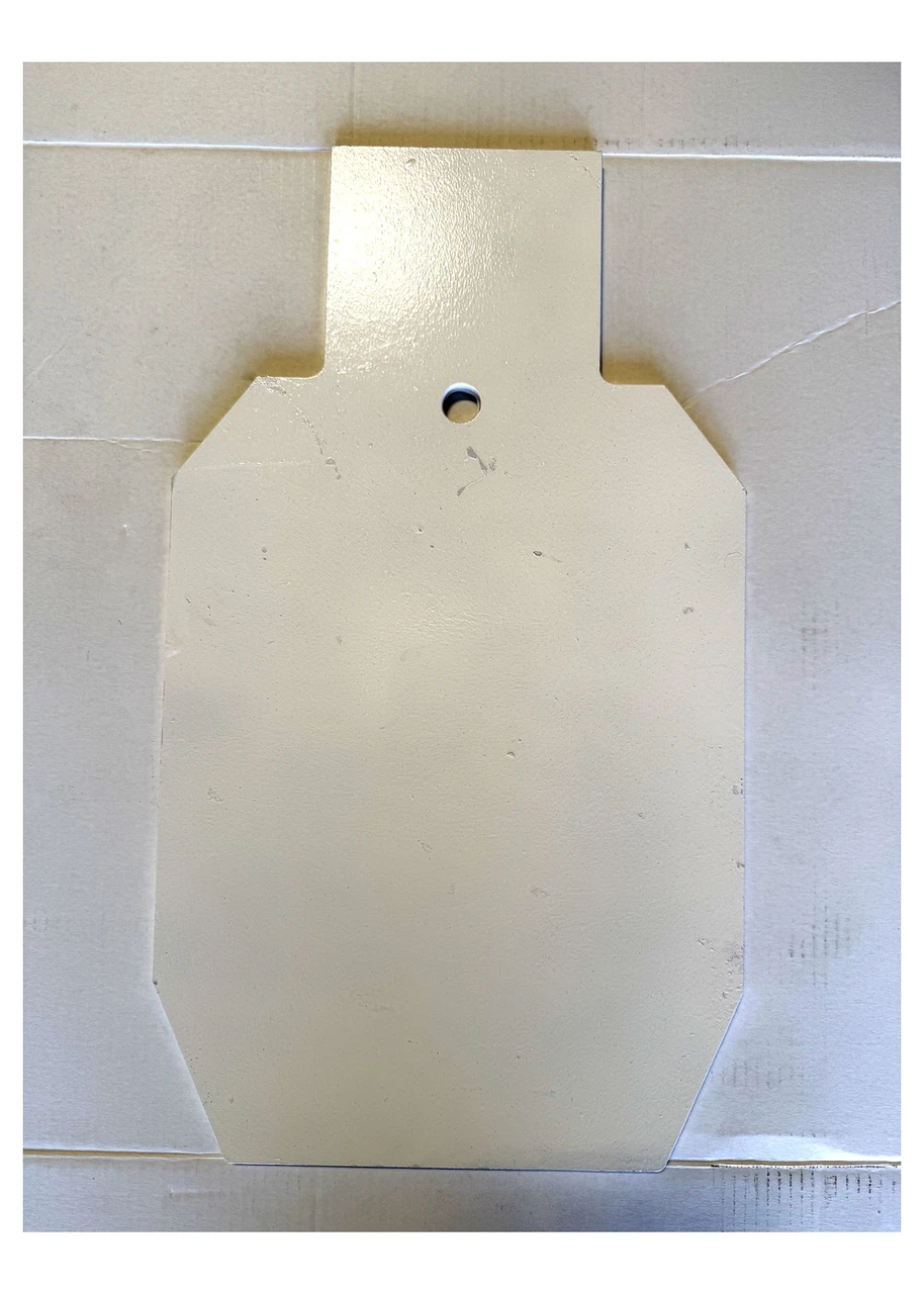 IPSC Large Steel Target Plate 13x23 Creusabro 8000 High Visibility White Front View Made in USA Alco Target