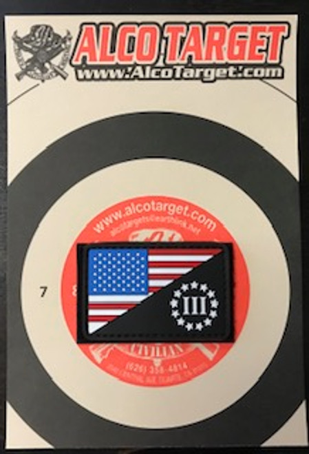 US FLAG MORALE PVC THREE PERCENTER PATCH