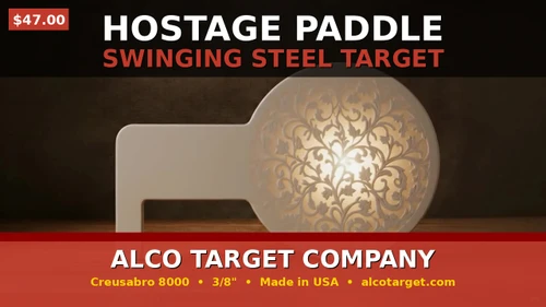 6"-hostage-paddle-swinging-steel-target 3/8"-creusabro-8000-use-with-plate-hooks-reactive-swinging-action-made-in-usa-shop-alco-target